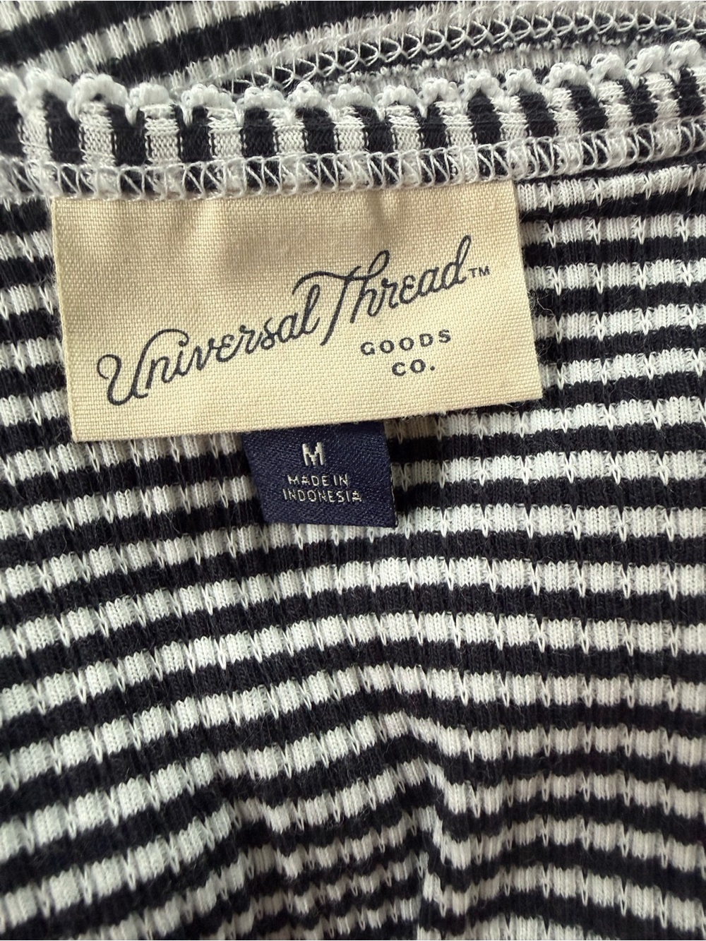 Universal Thread Textured Rib Tank Top -
 Navy Blue Striped M - Picture 6 of 8